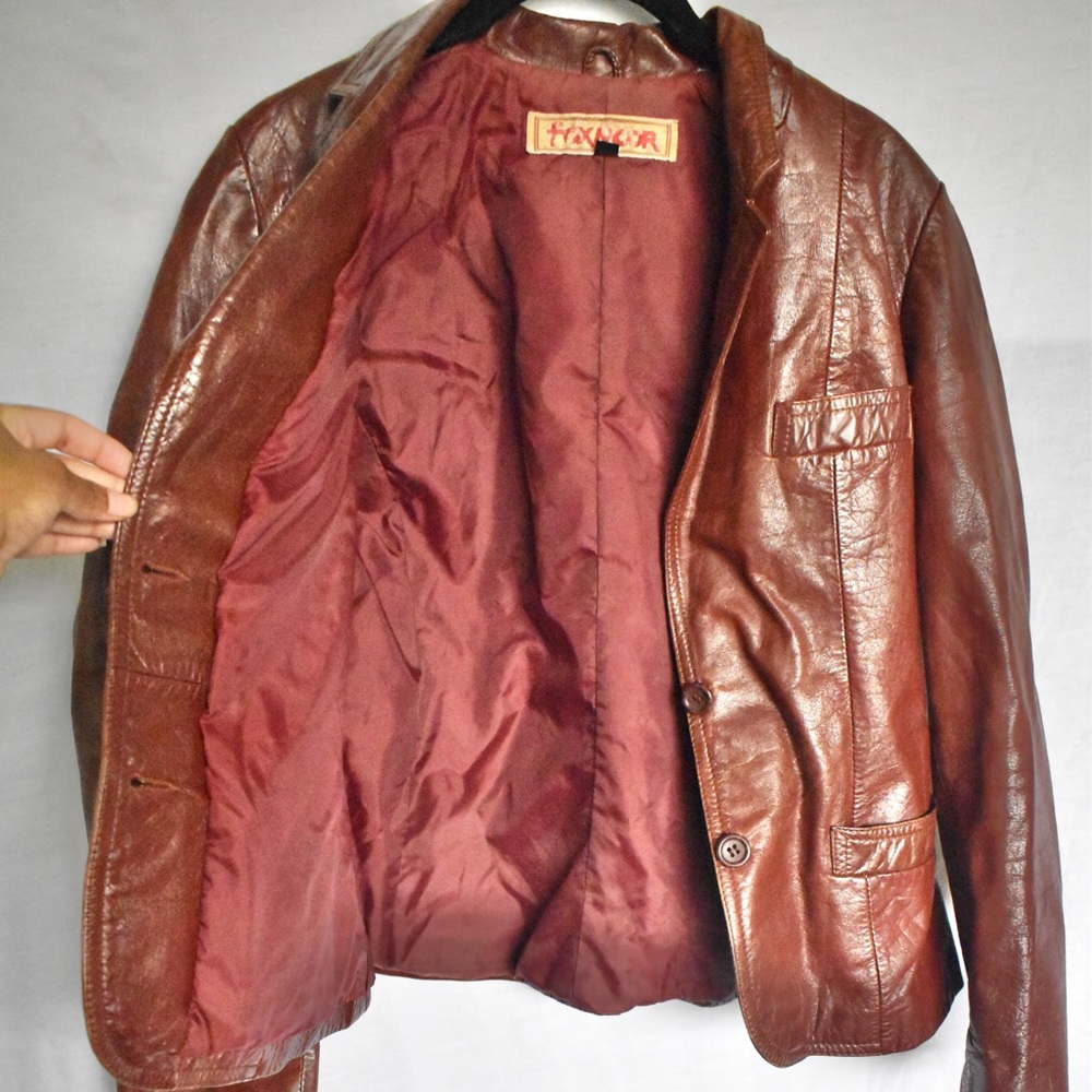 SOLD Foxmoor | Chocolately Vintage Genuine Leather Jacket - Picture 3 of 7